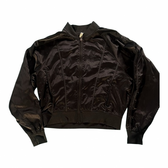 Fabletics Demi Lovato Tori Woven Women's Black Bomber Jacket Size S - Picture 3 of 9